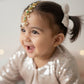 Choko Girls Green Floral Emerald Stone Pearl Drop Maang Tikka