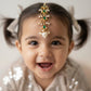 Choko Girls Green Floral Emerald Stone Pearl Drop Maang Tikka