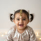 Choko Girls Green Floral Emerald Stone Pearl Drop Maang Tikka