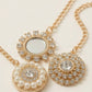 Choko Girls Set of 3 Gold Floral Circular Pearl Maang Tikka