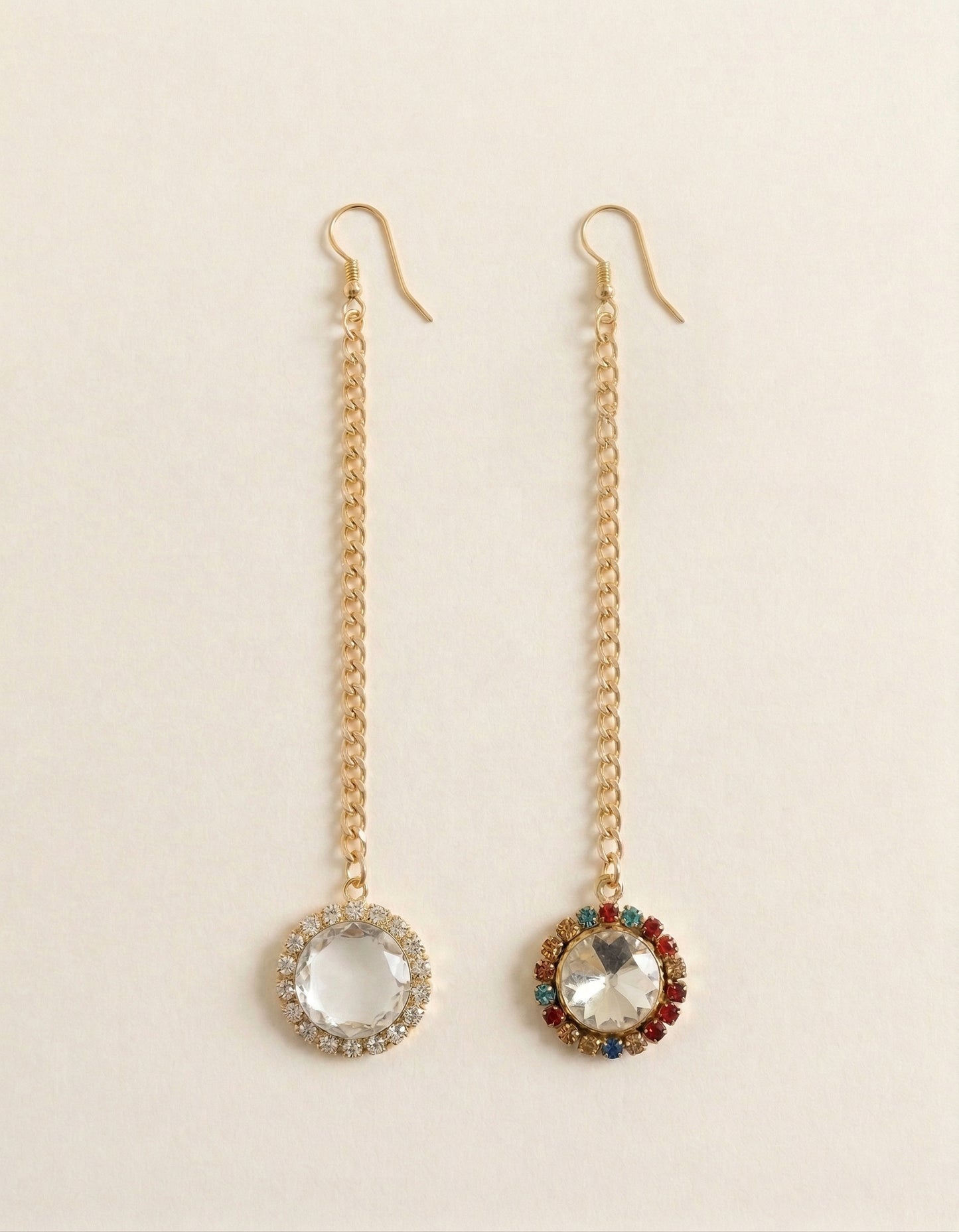 Choko Girls Set of 2 Multicolor Round Crystal Stone Maang Tikka