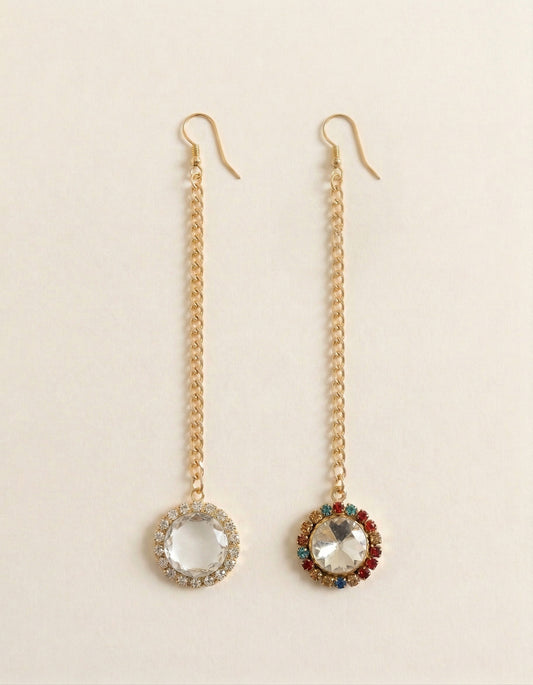 Choko Girls Set of 2 Multicolor Round Crystal Stone Maang Tikka