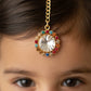 Choko Girls Set of 2 Multicolor Round Crystal Stone Maang Tikka