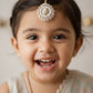 Choko Girls Set of 2 Gold & Silver Gota Patti Pearl Border Maang Tikka