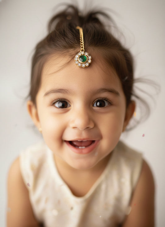 Choko Girls Set of 3 Multicolor Round Stone Maang Tikka