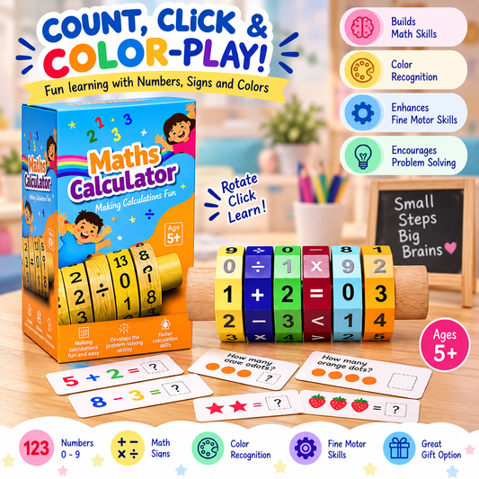 iLearnNGrow Maths Calculator – Interactive Wooden Learning Calculator for Kids