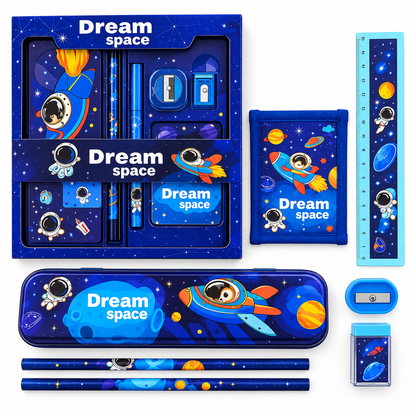 iLearnNGrow Space Theme Stationery Rakhi Combo – Pencil Box Set with Space Rakhi for Kids