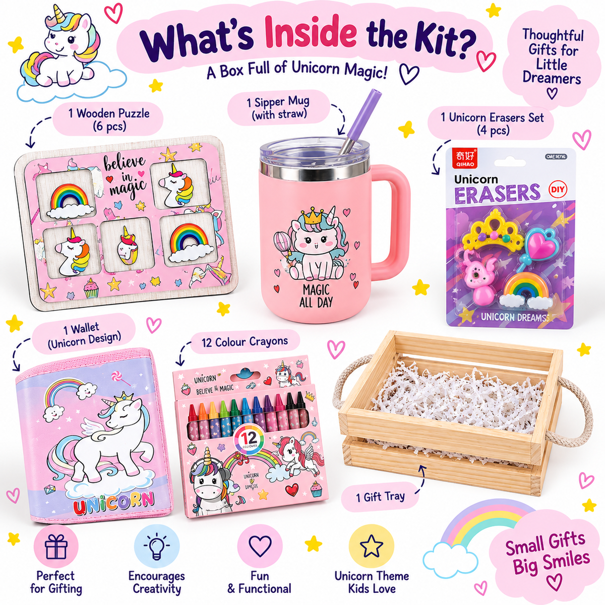 iLearnNGrow Unicorn Wooden Hamper