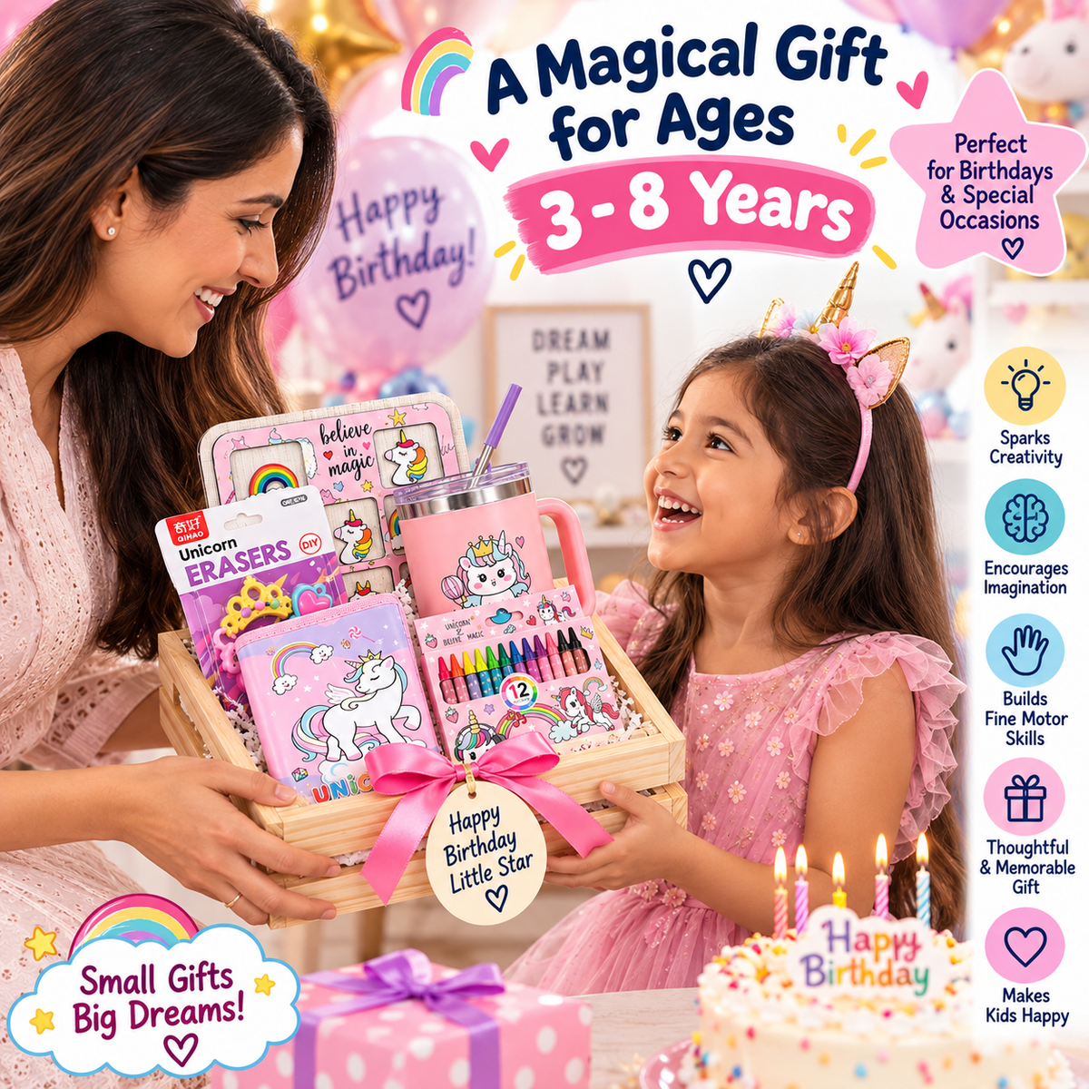 iLearnNGrow Unicorn Wooden Hamper