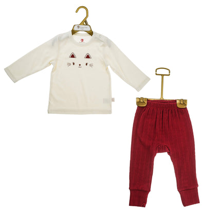 Full Sleeves T-Shirt & Pant Set For Boys - Red
