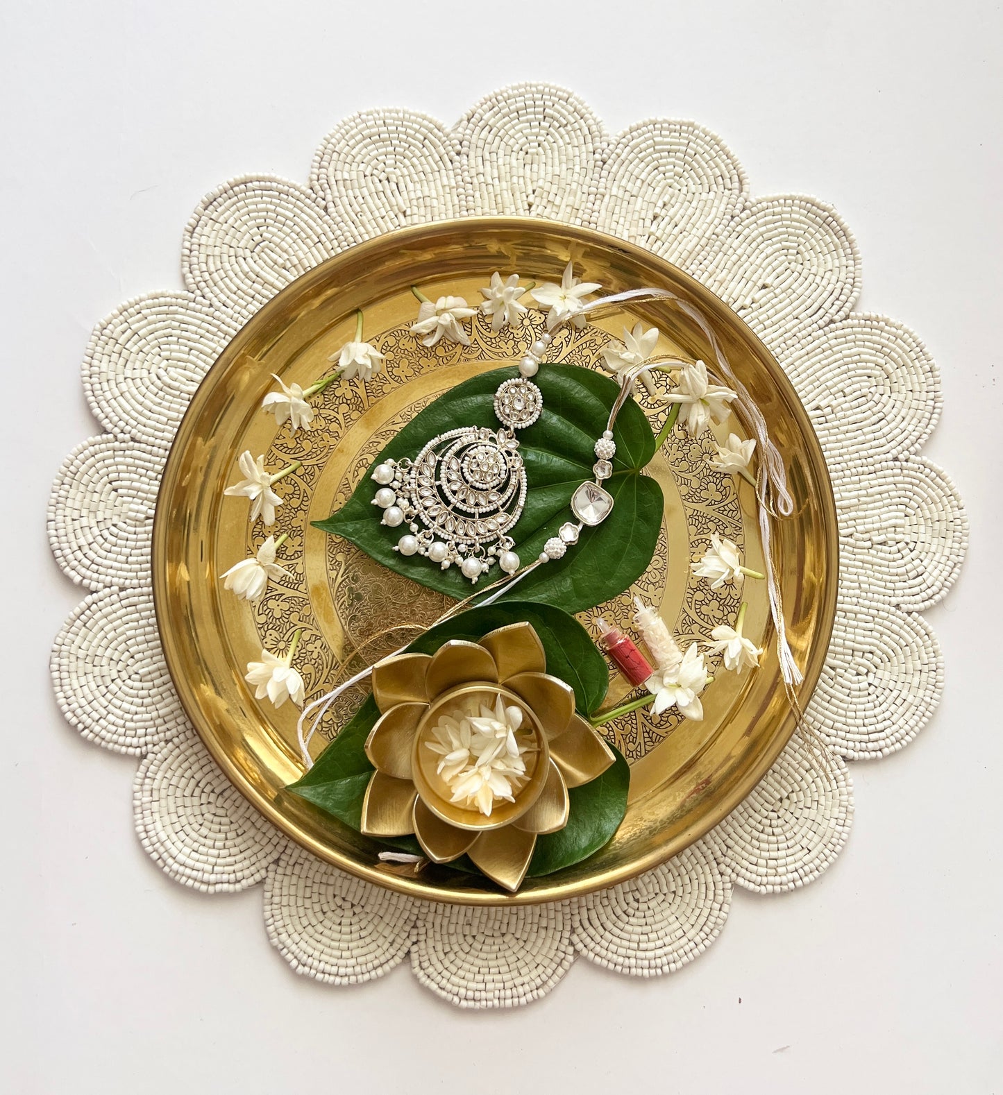 Chandni Kundan Rakhi and Lumba Set