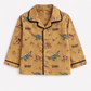 Boys Cotton Dinosaur Print Nightsuit Set (Shirt & Pajama) – Brown