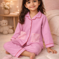 Pure Cotton Pink Full Sleeves Night Suit with Heart Pocket Detail