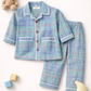 Kids Cotton Checkered Night Suit with Front Open Shirt
