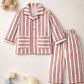 Cotton Striped Night Suit with Dual Functional Pockets - Off White