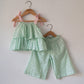 Wander co-ord Set in sage green rhombus