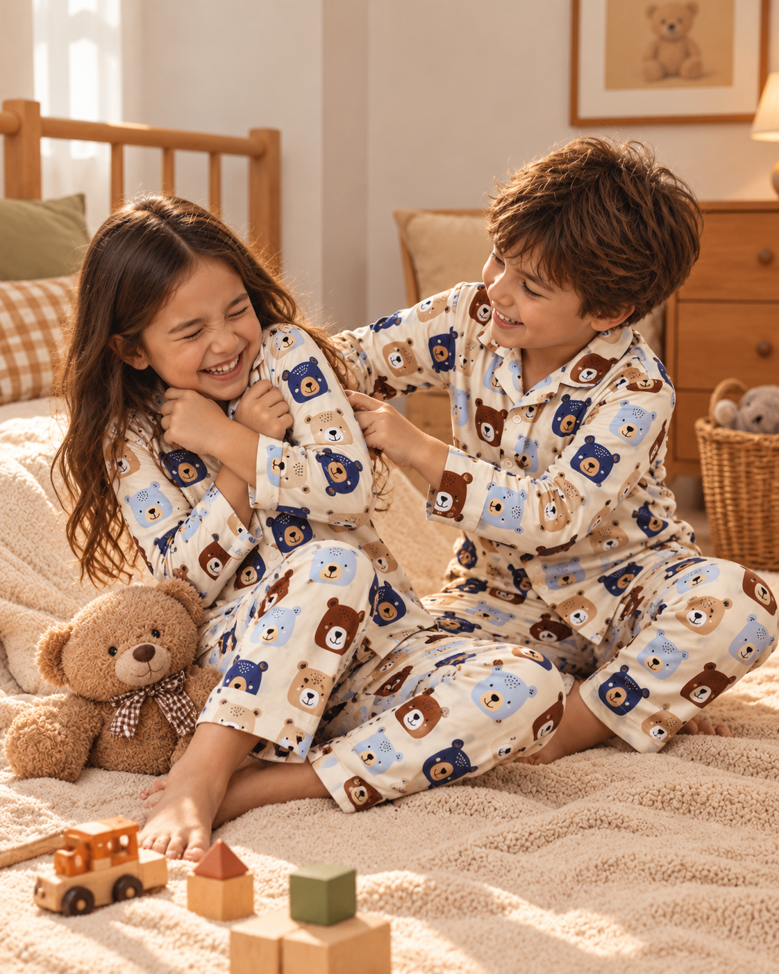 Bearly Everland Kids Cotton Night Suit