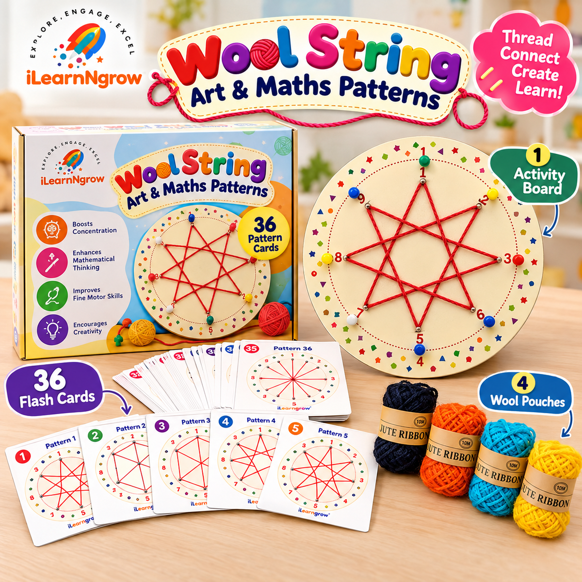 iLearnNGrow Unique Design Montessori Winding Pattern Games Educational Intelligent Toys for Kids