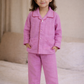 Pure Cotton Pink Full Sleeves Night Suit with Heart Pocket Detail