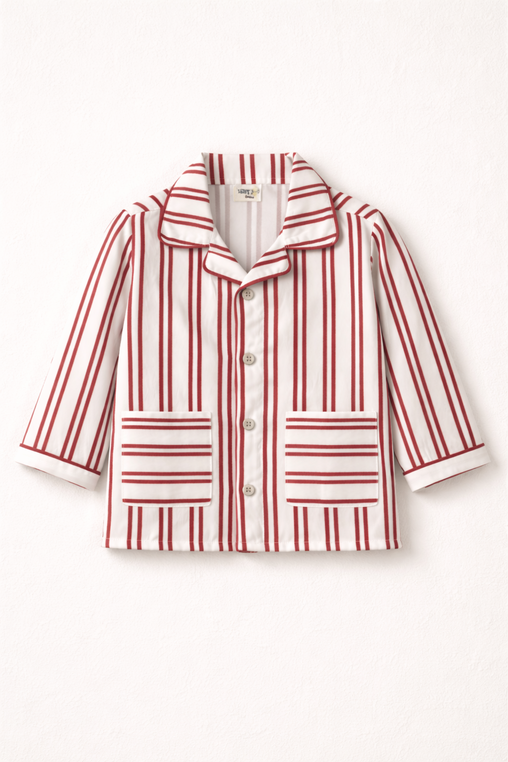 Cotton Striped Night Suit with Dual Functional Pockets - Off White