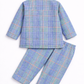 Kids Cotton Checkered Night Suit with Front Open Shirt