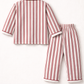Cotton Striped Night Suit with Dual Functional Pockets - Off White