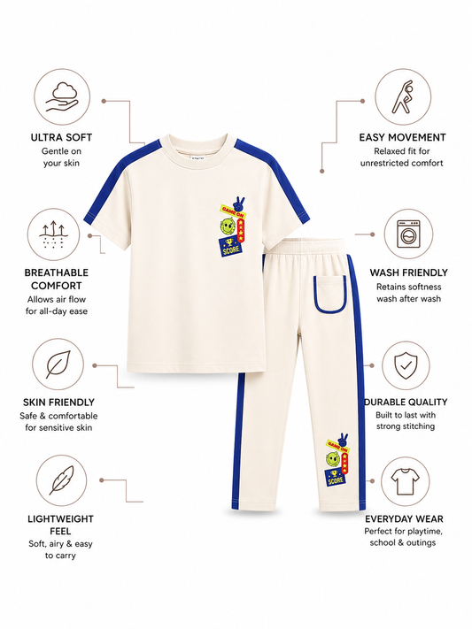 KAI Bamboo Co-ord Set – Oversized Kids Outfit - Off White