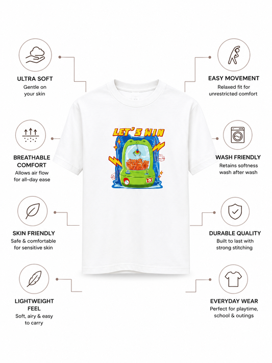 NOEL Bamboo Graphic T-Shirt – Let’s Win Arcade Print Kids T-Shirt