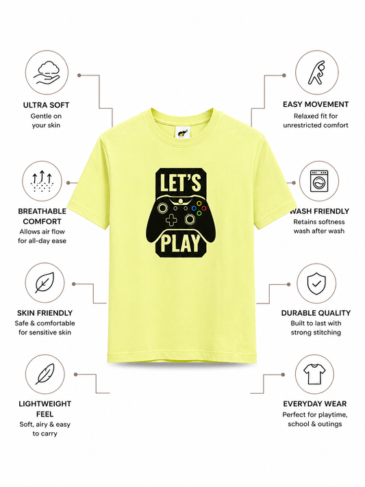 Paxton Bamboo Graphic T-Shirt – Let’s Play Gaming Print Kids T-Shirt