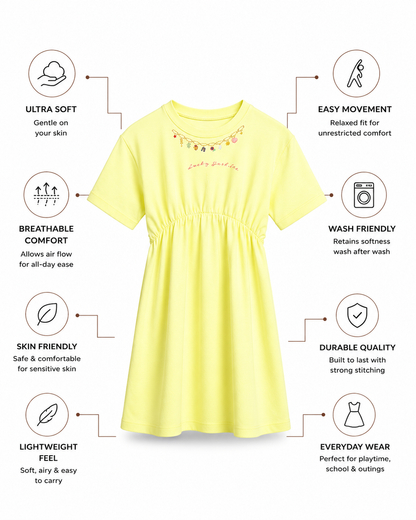 Ezra Dress – Lucky Charm Necklace Print Girls Dress