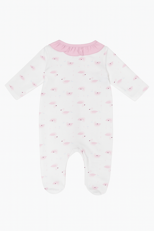 Kozeecub Pink Duckling Ruffle Footed Sleepsuit