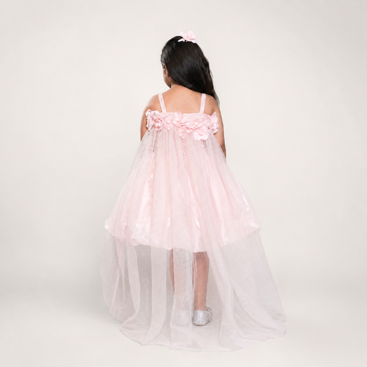 Tissue Dress With A Trail At The Back