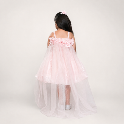 Tissue Dress With A Trail At The Back