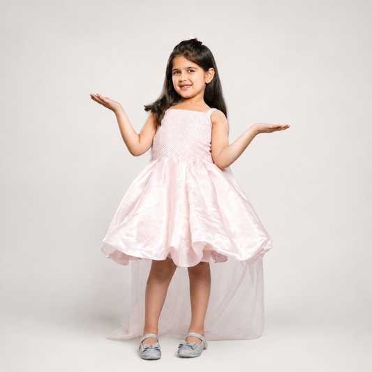 Tissue Dress With A Trail At The Back