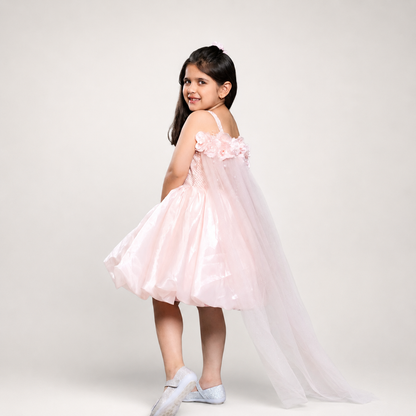 Tissue Dress With A Trail At The Back