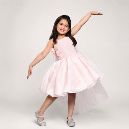 Tissue Dress With A Trail At The Back