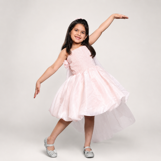 Tissue Dress With A Trail At The Back