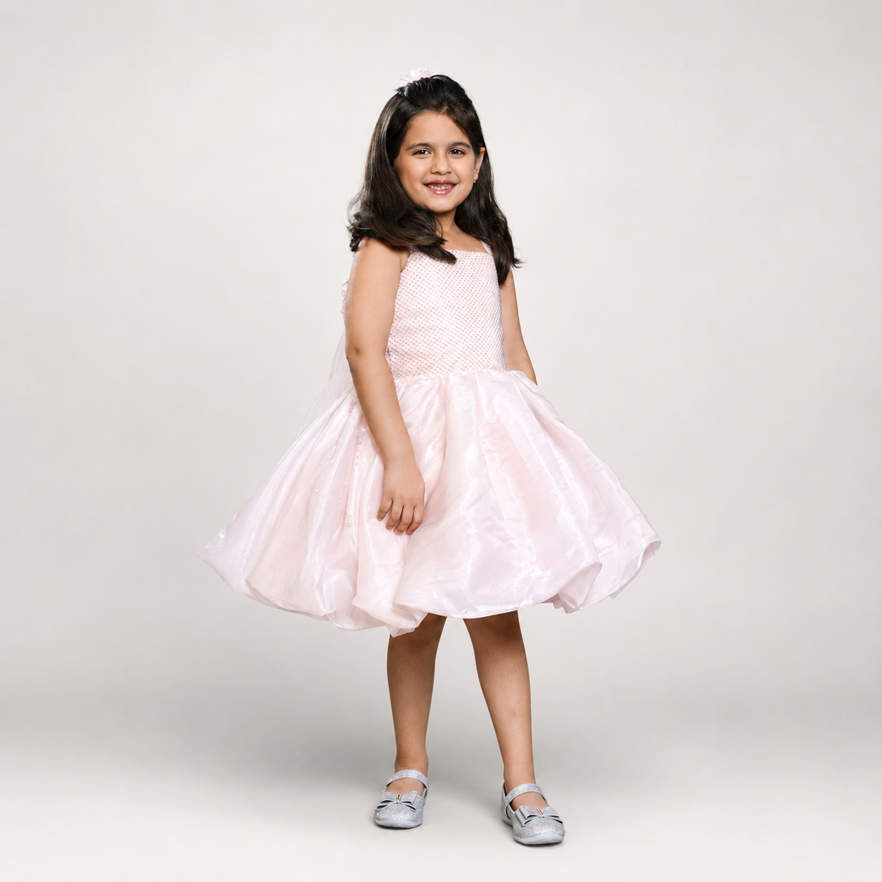 Tissue Dress With A Trail At The Back