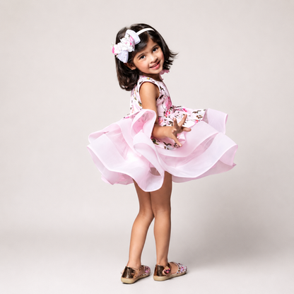 Flared Dress With A Shoulder Bow