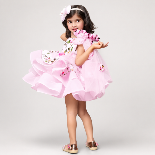 Flared Dress With A Shoulder Bow