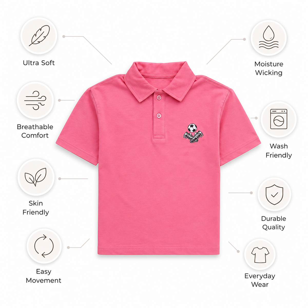 THEO Bamboo Polo T-Shirt – Smart Casual Kids Polo Tee