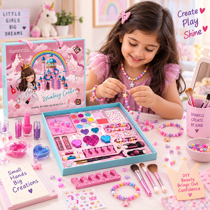 iLearnNGrow 28 Pieces Make Up & Accessory Kit –Complete Kids Makeup & Accessory Kit
