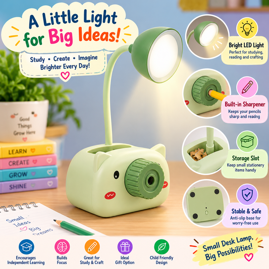 iLearnNGrow Camera Shaped Study Lamp With Sharpener – LED Desk Lamp for Kids