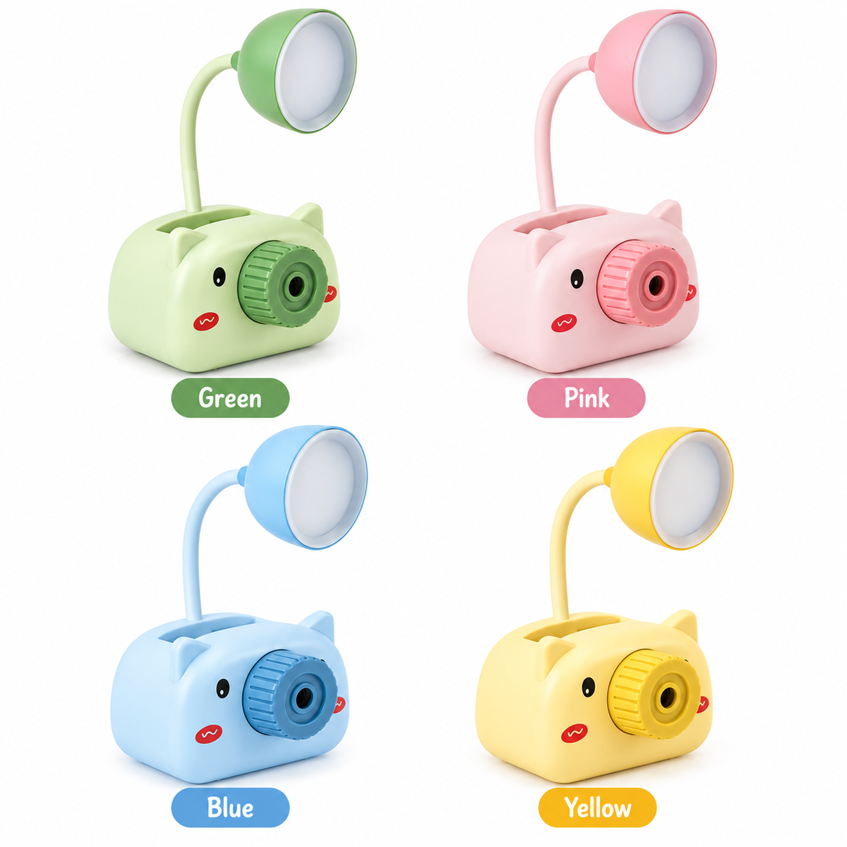 iLearnNGrow Camera Shaped Study Lamp With Sharpener – LED Desk Lamp for Kids