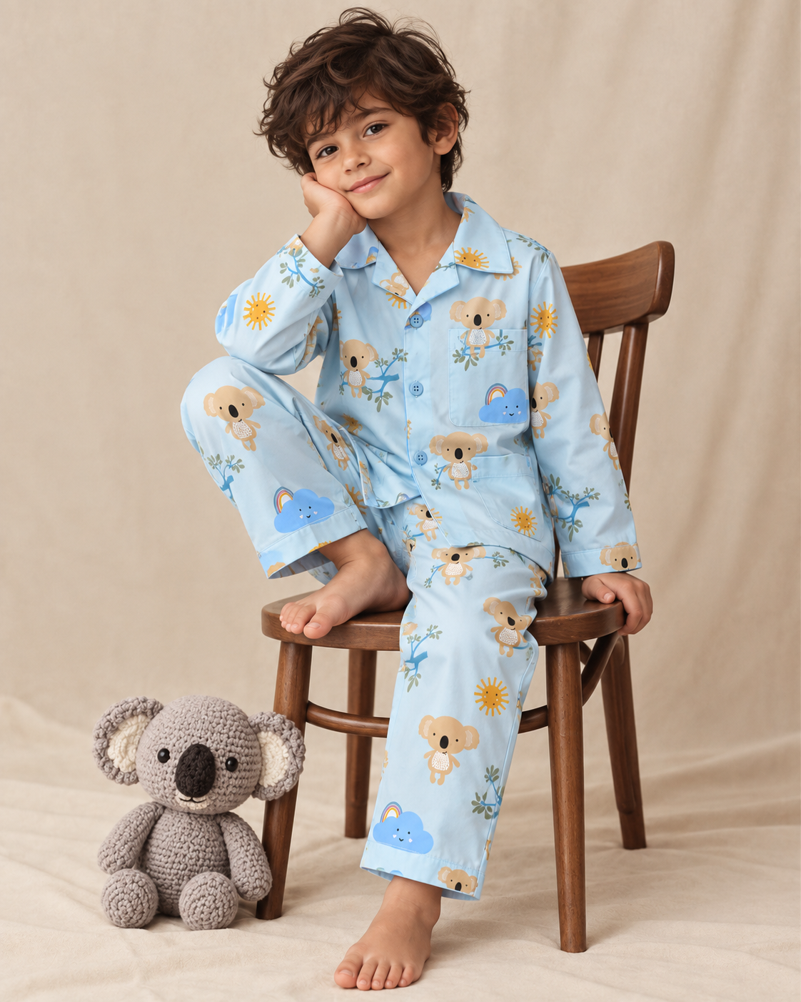 Koala's Cloud Club Kids Cotton Night Suit