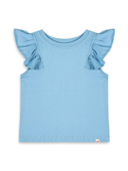 Frill on my Sleeve T-shirt for Girls (Blue)