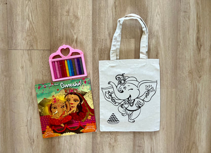 DIY Colouring Tote Bags