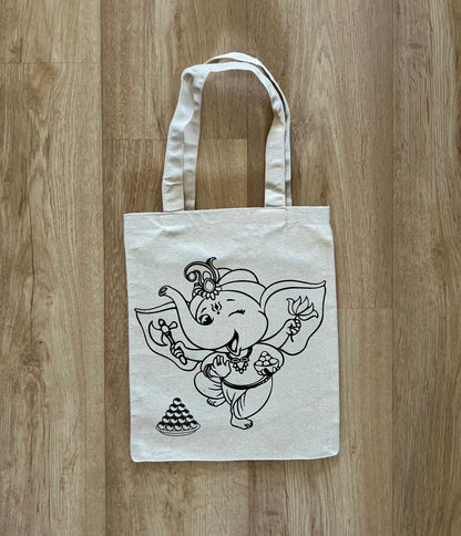 DIY Colouring Tote Bags