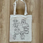 DIY Colouring Tote Bags