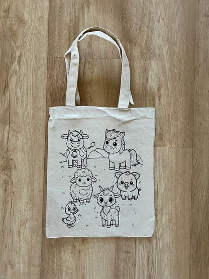 DIY Colouring Tote Bags